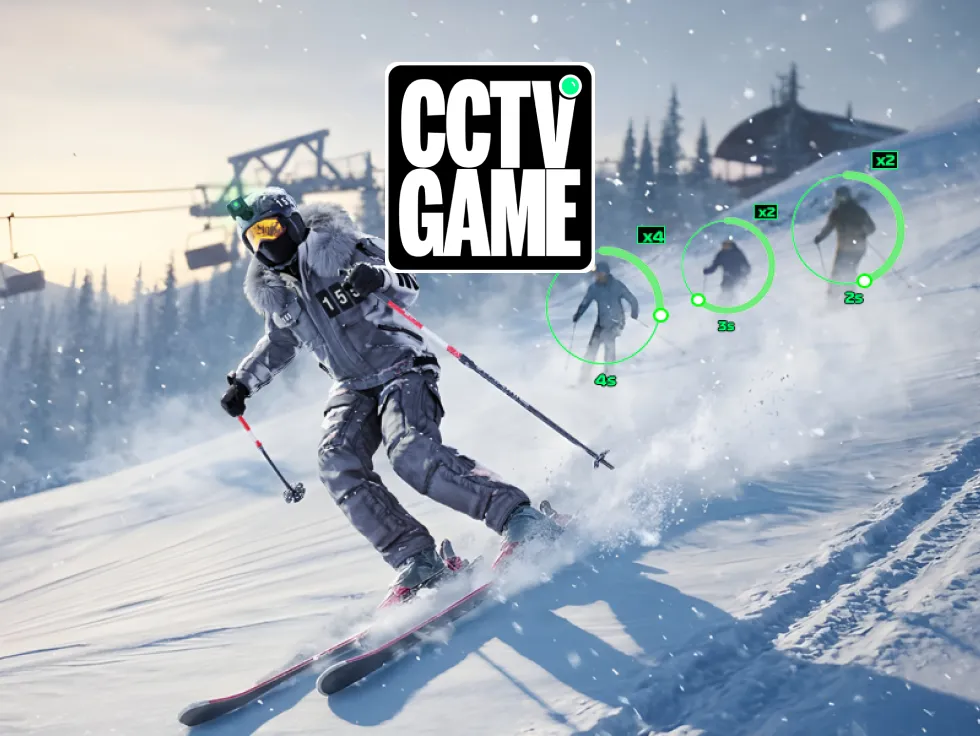 Snow Run — live skiing prediction game poster by 155.io