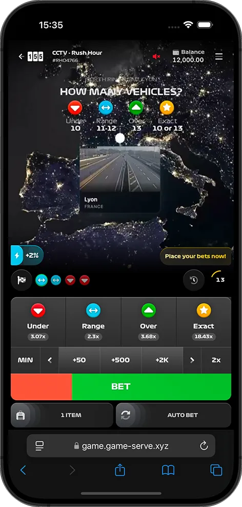 CCTV Rush Hour mobile interface on iPhone — player inventory and in-game booster management